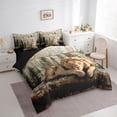 thumbnail image 3 of Castle Fairy Lion Wildlife Bedding Comforter Set,Vintage Cabin Lodge Full Bedding Set, 3 of 8