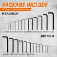 thumbnail image 2 of 31-Piece Hex Key Wrench Set, Metric and SAE Allen Wrenches (0.028-3/8 inch, 0.7-10 mm) L Shape Allen Keys, Chrome Vanadium Steel, 2 of 7