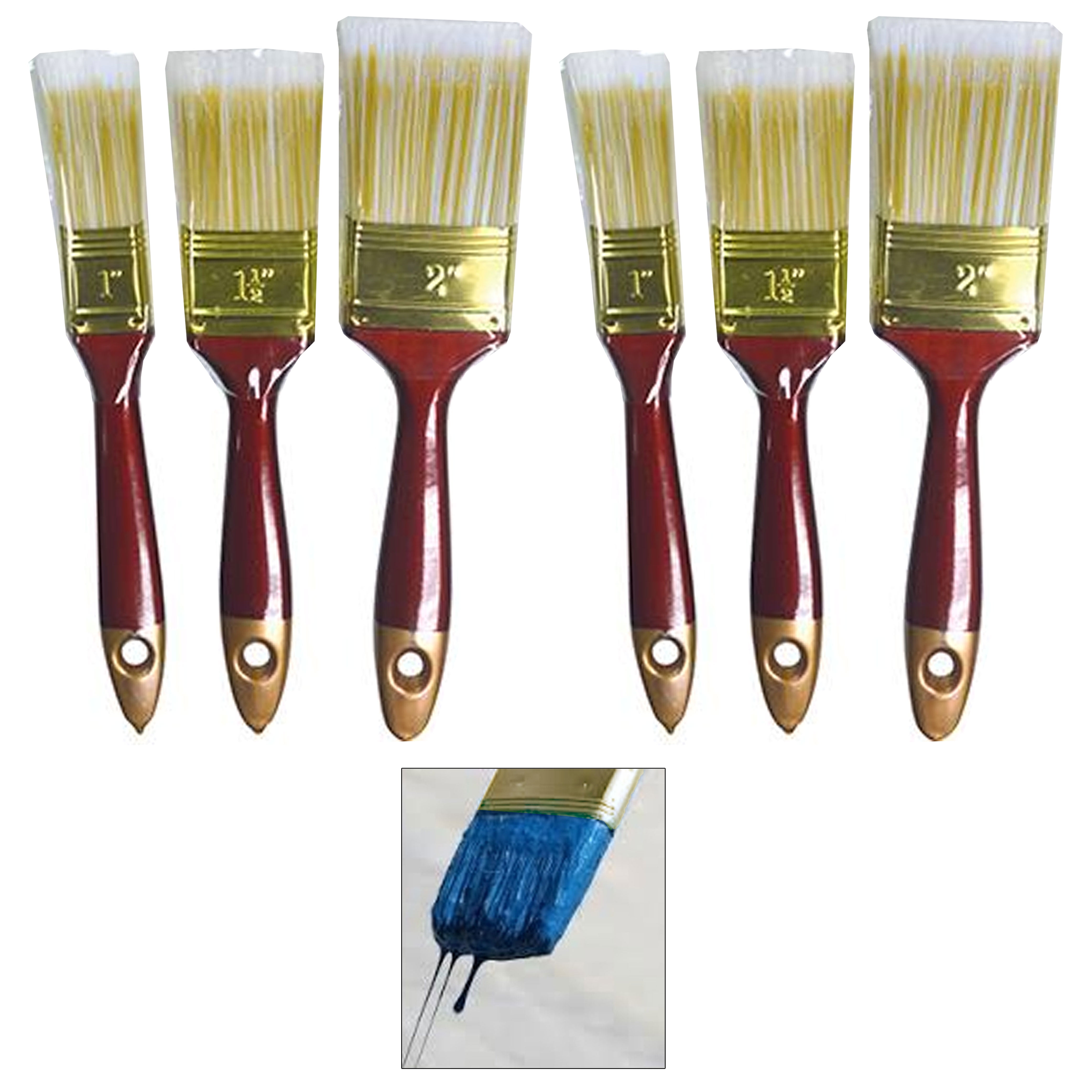 6 Pc Artist Paint Brushes Set Acrylic Oil Watercolor Painting Craft Art