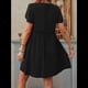 thumbnail image 4 of Vestido Bohemio de Fiesta para Mujer, de Corta, con Botones, Cuello en V y Bolsillos, Color Negro, Talla L, 4 of 6
