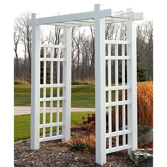 DuraTrel Windsor 72" x 85" White Vinyl Arbor