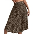 thumbnail image 3 of Musuos Women's A-line Midi Skirts Bohemian Floral Print High Waist Split Skirts Summer Casual Long Skirts, 3 of 7