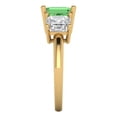 thumbnail image 3 of Clara Pucci 14K Yellow Gold 4ct Green Three-Stone Ring for Women, 3 of 7