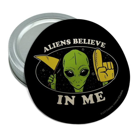Aliens Believe in Me Funny Humor Round Rubber Non-Slip Jar Gripper Lid Opener
