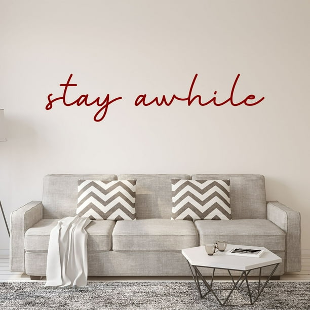 Vwaq Stay Awhile Wall Decal Vinyl Wall Art Home Decor Walmart Com Walmart Com