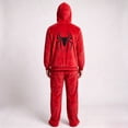 thumbnail image 3 of Superhero Cosplay Full Zip Mask Hoodie, Spider Web Print Sweatshirt for Adult Halloween Fancy Dress Party Cosplay, 3 of 6