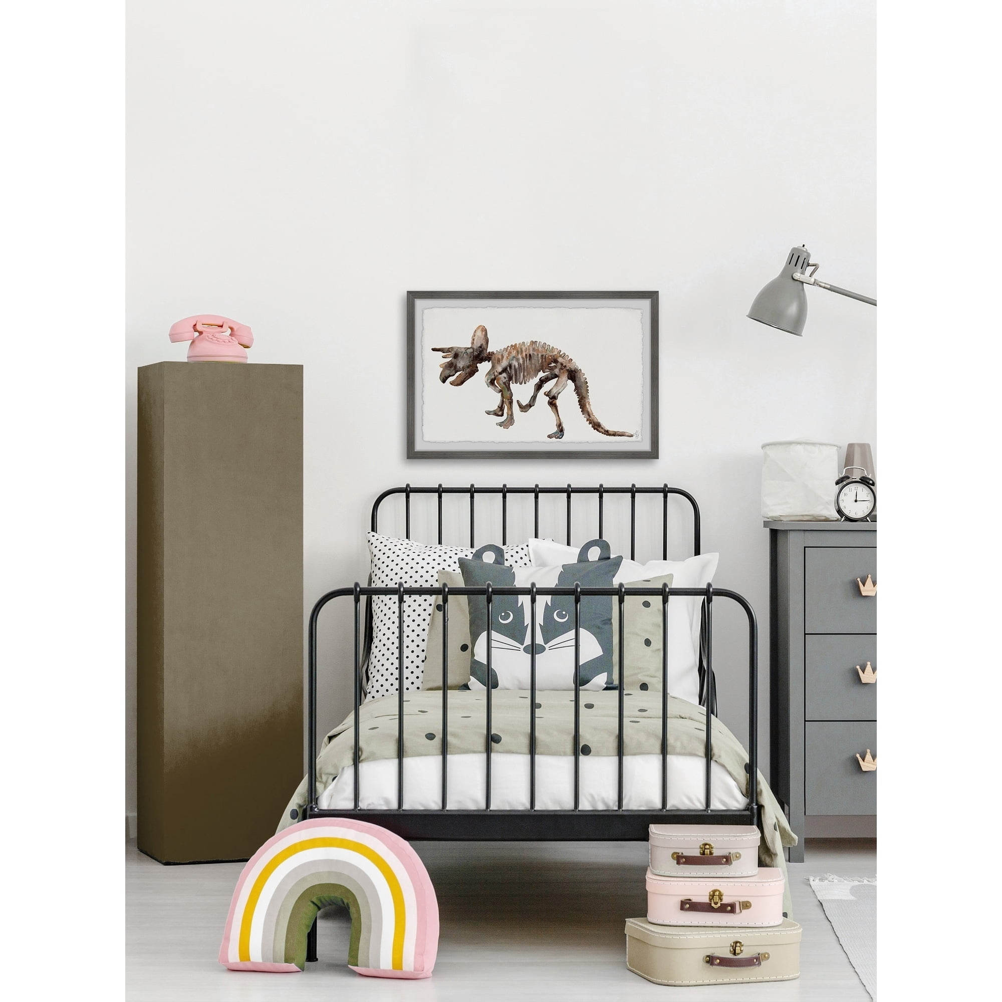 Marmont Hill Triceratops Skeleton Framed Wall Art, 18.00" x 1.50"