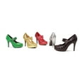 thumbnail image 2 of ELLIE 421-JANE-G Women's 4" Heel Double Strap Glitter Mary Jane Platform Pump, 2 of 3