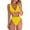 Yellow, variant on Womens High Waisted Thong Bikini Sets Sexy Brazilian Triangle Top Deep V Neck Two Piece Swimsuit Bathing Suits