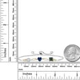 thumbnail image 3 of Gem Stone King 925 Silver and 10K Yellow Gold Blue Created Sapphire Green Mystic Topaz and Lab Grown Diamond Tennis Bracelet for Women By Keren Hanan (2.10 cttw, Adjustable up To 9 inch), 3 of 4