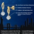 thumbnail image 2 of Gem Stone King 10K Yellow Gold White Moissanite and  Lab Grown Diamond Stud Dangle Earrings for Women | 0.71 Cttw | Round 4.5MM, 2 of 6