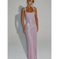 thumbnail image 3 of Sparkly Sequin Meramid Prom Dresses Spaghetti Straps Square Neck Tube Formal Evening Party Club Gowns Pink S, 3 of 8