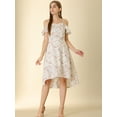 thumbnail image 2 of DARING DIVA Floral Spaghetti Straps Ruffled Sleeve Midi Dress M White, 2 of 6