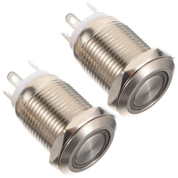 PTOOTP 2Pcs Lighted Metal Pushbutton Doorbell Replacement Parts with Panel Mount for Easy Installation