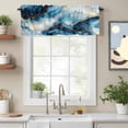 thumbnail image 2 of Blue Gold Marble Valance Curtain Luxury Gorgeous Ocean Abstract Window Valances Rod Pocket Short Curtains Window Treatments for Kitchen Bedroom Bathroom Laundry 60" x 18", 2 of 9