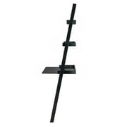 FurniFact Black Leaning Desk, Ladder Design, Computer Table, Two Storage Shelves