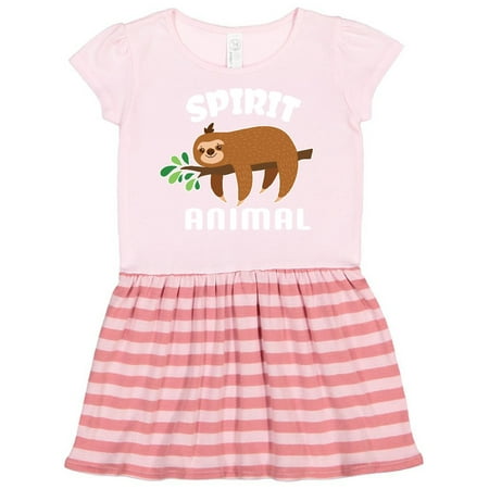 

Inktastic My Spirit Animal is a Sloth with Sloth Illustration Gift Toddler Girl Dress