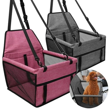 SAYFUT 2 PCS Dog Car Booster Seat Portable Holiday Gift Breathable Bag with Seat Belt Dog Carrier Safety Stable for Travel with Clip on Leash and Storage Pocket