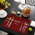 thumbnail image 5 of Funny Placemats Set of 4,Black Holiday Place Mats Decorations Washable Table Mats 12 x 18 Inch (Eat Good Laugh Often Live Well), 5 of 5