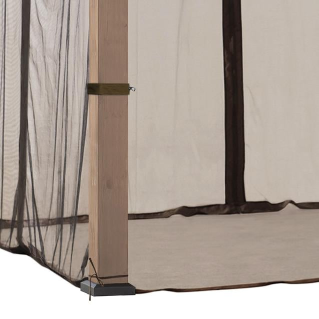 Sunjoy Replacement Mosquito Netting Panles,Waterproof 4-Panel Screen Walls for 10 x 12 ft Gazebo, Patio & Backyard Protection