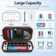 Carrying Case Compatible with Nintendo Switch/OLED, Portable Travel Nintendo Switch 2 Accessories Carrying Case Bag for 20 Games Cards