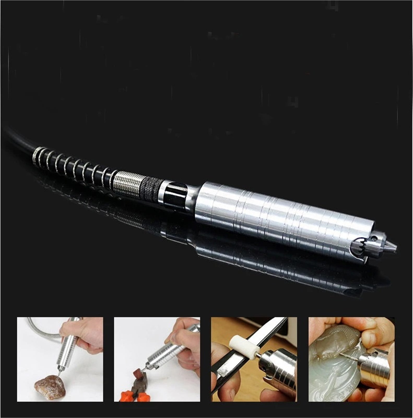800W High-Power Bench Grinder Electric Eoodworking Jade Carving Polishing Machine Grinder 0.3-4mm Flexible Shaft Handle ,Easy to Use
