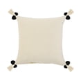 thumbnail image 5 of Laddha Home Designs Hand-stitched Zig Zag Cotton Throw Pillow Cover - 20" - Gray and White, 5 of 8