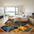 thumbnail image 3 of ODIKA 5'x7' Machine Washable Non-Slip Area Rug, Geometric Burnt Orange High Traffic Rug, Orange, 956408, 3 of 7