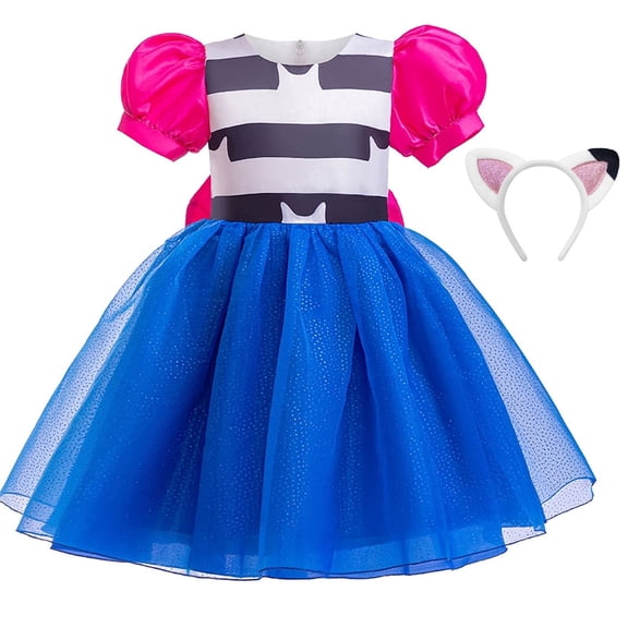 Lstmmwd Rainbow Costumes for Girls with Cat Headband Party Dress Up 4-9Y