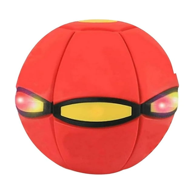 Balle Rebondissante Magique, Soucoupe Volante Magique, Balle Rebondissante Magique, Balle Rebondissante, Double Forme Librement Commutable, Balle Disque 2-en-1 Transformable avec 6 Lumières LED, Jouet Soucoupe Volante Interactif, Emballé en Boîte (Rouge)