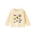 thumbnail image 5 of Piuwrlz Kids Long Sleeve Shirts Girls T-Shirts Round Neck T Shirt Tops Yellow Size 6 Years, 5 of 5