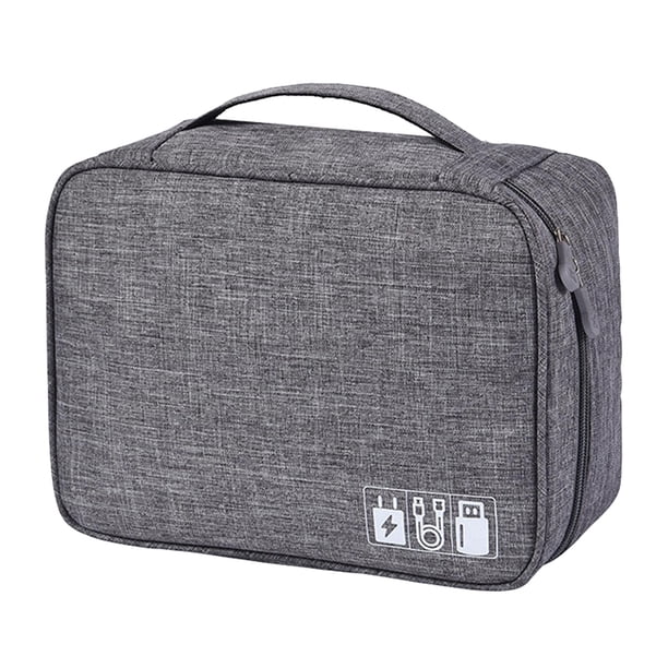 Organizador de cables para accesorios electrónicos, bolsa para llevar baterías externas Gris