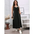 thumbnail image 5 of Women Summer Plus Size Swing Midi Dress Sleeveless Black XXXL, 5 of 9