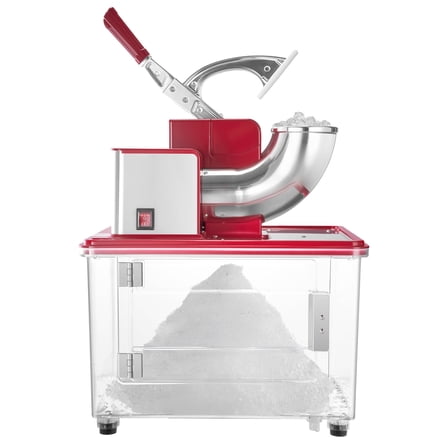 KFFKFF Commercial Ice Crusher 661LBS/H, 350W Electric Shaved Ice Machine with 4 Blades, 2000RPM Stainless Steel Design, 11 Gal Ice Storage, Ideal for Homes, Restaurants, and Bars, Red