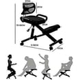 thumbnail image 2 of Kneeling Chair With Back Support For Home And Office Adjustable Height Stool With Roller Angled Seat And Thick Cushions, 2 of 5