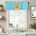 thumbnail image 2 of Yellow Beer Mugs Valance Curtain for Windows Golden Beer Wheat White Blue Rhombus Plaid Rod Pocket Curtain Valances Short Window Treatments Panels for Kitchen Bathroom Laundry Basement 42 x 12 Inch, 2 of 9