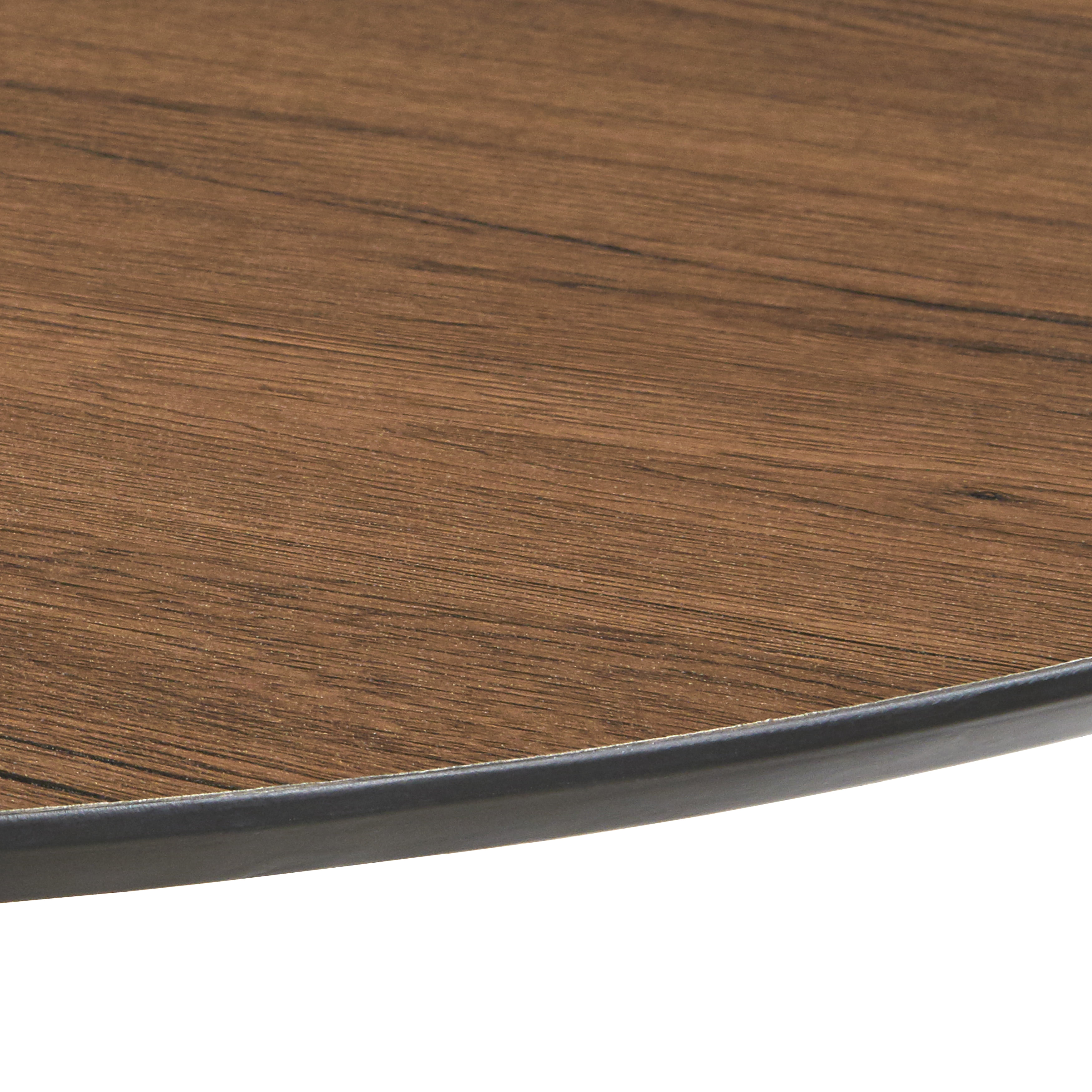 angelo:HOME Kavitt 39" Round Metal Pedestal Dining Table in Walnut and Black Finish