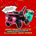 thumbnail image 4 of Xuanlur 24V 7AH Ride on Toys w/Spacious 3-Seater, Remote Control, 4WD Kids Electric Car w/Built-in Water Gun, LED Lights & Bluetooth MP3, Ride On Truck Car for Kids, Ideal Kids Car Gift (Pink), 4 of 7