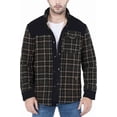 thumbnail image 3 of Chaqueta informal de franela a cuadros con botones y forro polar cálido para exteriores para hombre con bolsillos laterales, 3 of 4