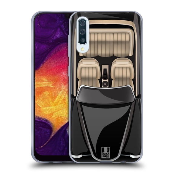 Head Case Designs Classic Cars Black Soft Gel Case Compatible with Samsung Galaxy A50/A30s (2019)