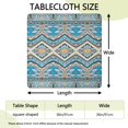 thumbnail image 2 of Blue and Orange Floral Boho Pattern Square Fitted Tablecloth with Elastic Edge,Square Table Cover,Washable Elastic Table Cover for Home Kitchen Party Decor 36"x36", 2 of 6