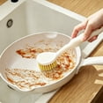 thumbnail image 4 of Handheld Long-Handle Dish Brush, Nylon Bristle Kitchen Scrubber, Versatile Pot and Pan Cleaning Tool, Scouring Brush with Hanging Hole, Khaki 3PCS, 4 of 5