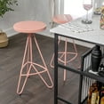 thumbnail image 2 of Trinity 30" Modern Industiral Iron Tripod Backless Bar Stool, Pink Frame, 2 of 9