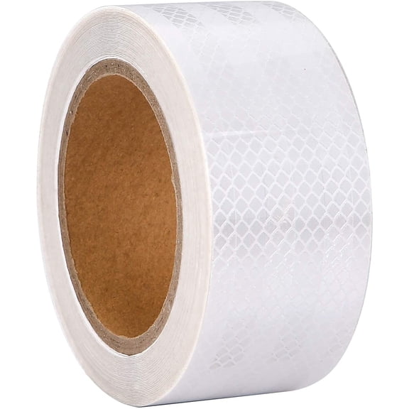 White Reflective Tape, 2" x 82ft Waterproof Outdoor Reflective Tape, High Visibility 180° Reflectivity for Trailers, Trucks, Motorcycles, Bicycles, Signs & Safety Marking