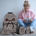 thumbnail image 2 of KUIFORTI Bow Leopard Print Fashion Kids Backpack Set 4Pcs with Lunch Box Pencil Pouch Water Bottle Sleeve for Elementary Middle School Girls Boys Back to School Supplies Gifts, 2 of 7