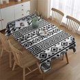 thumbnail image 2 of Rectangle Waterproof Tablecloth 60×84 Inch, Black Strip Boho Reusable Indoor/Outdoor Durable Table Cover for Party Kitchen Dinner Room Decor, 2 of 5