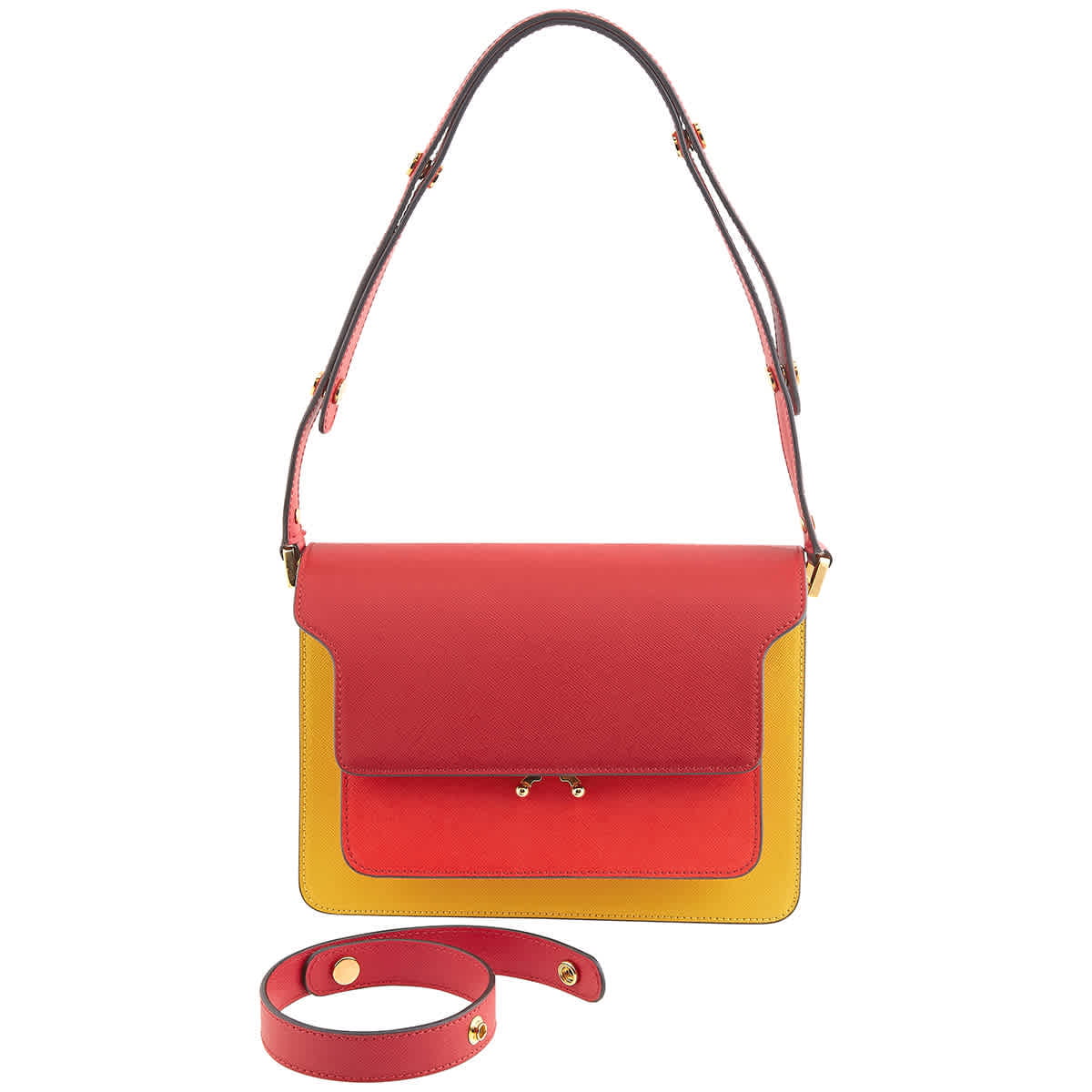 Marni Contrast-Panel Leather Trunk Bag -