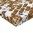 thumbnail image 2 of Ambesonne Emoji Fitted Sheet, Dollar Eyed Monkey Fake Word, Twin Size, Umber Orange and White, 2 of 3