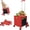 Red, variant on Foldable Utility Cart Folding Portable Rolling Crate Handcart with Durable Heavy Duty Plastic Telescoping Handle Collapsible 4 Rotate Wheels for Travel Shop Move Luggage Office