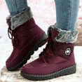 thumbnail image 4 of Unisex Lace Up Winter Snow Boots Comfortable Wide Width Platform Non Slip Mid Calf Hiking Boots, 4 of 8